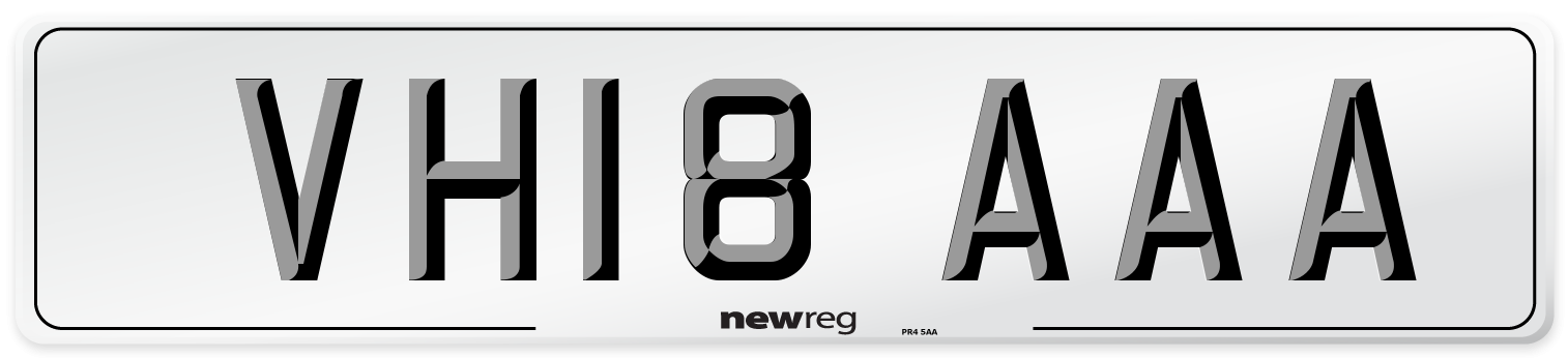 VH18 AAA Number Plate from New Reg